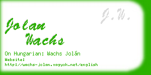 jolan wachs business card